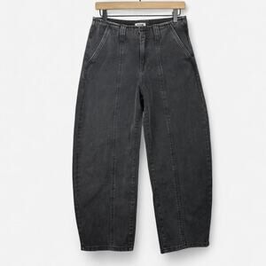 Future collective washed black high rise wide leg jeans size 2